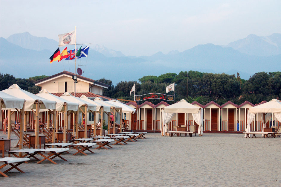 Cabine dello stabilimento balneare Bagno La Fenice