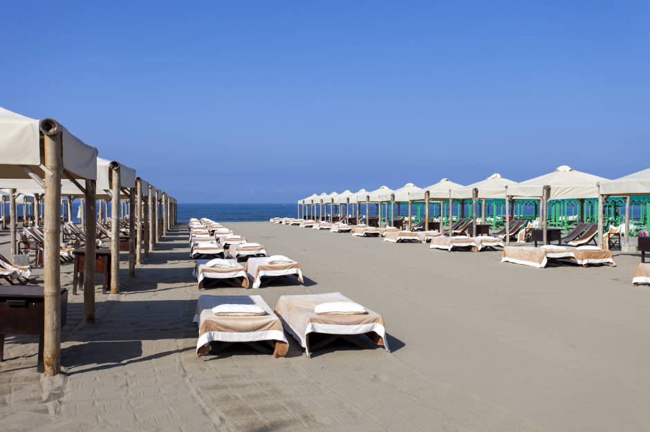 Spiaggia dello stabilimento balneare Bagno La Fenice